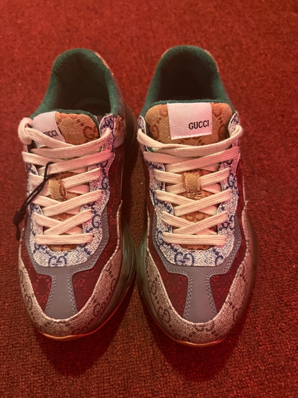 Gucci Brown Multicolor GG Pattern Chunky Sneakers - Picture 7 of 7